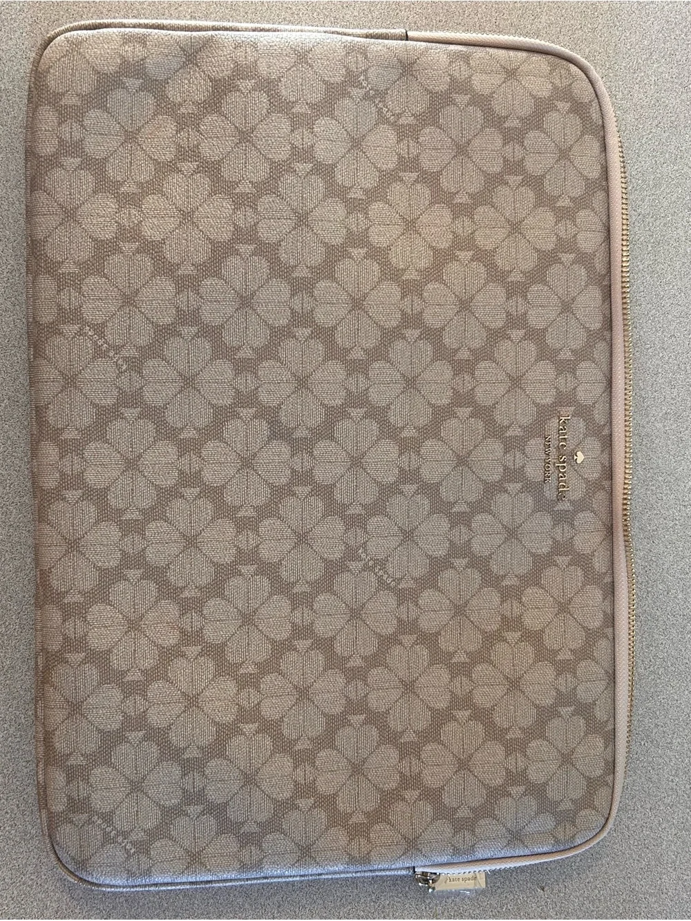kate spade Beige Floral Logo Laptop Sleeve